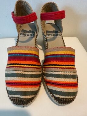 Diego Striped Sandal Made in Spain.  Size 38 Like New.